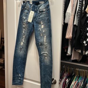 NWT G-Star G-Raw Women's 5 Pocket Restored Denim Mid Skinny Jeans Size W27 L32